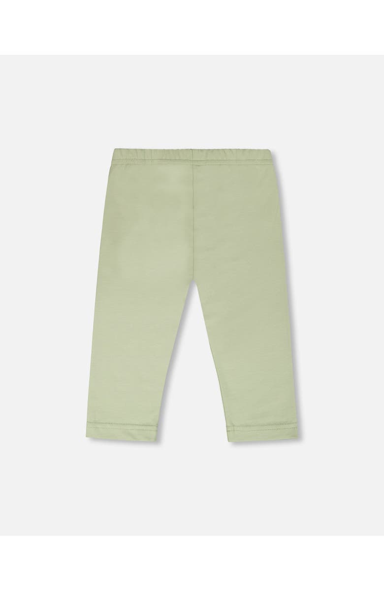 Deux par Deux Organic Cotton Jersey Slim Fit Floral Capri, Alternate, color, Light Khaki Green