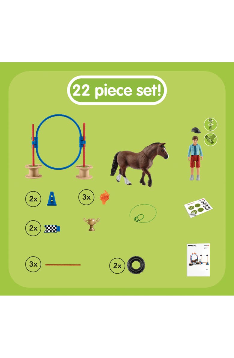 Schleich Farm World Pony Agility Race, 22 Piece Playset, Age 3+, Alternate, color, Multicolored