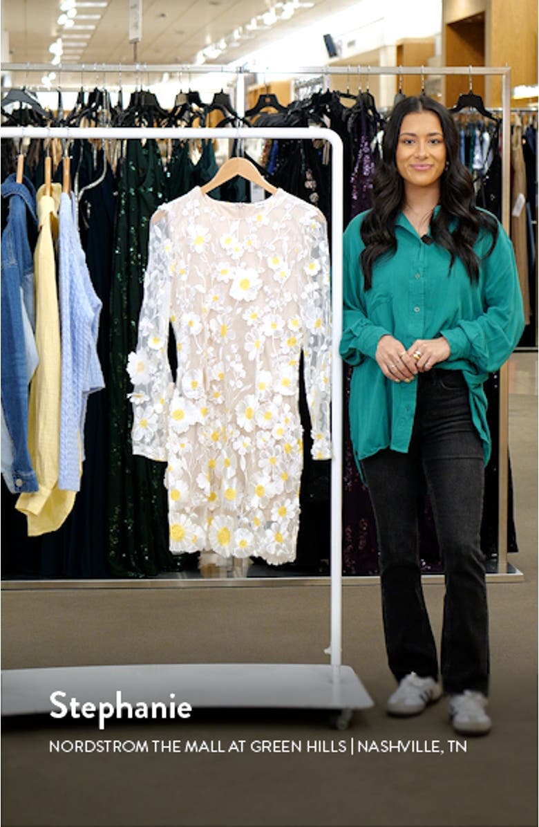 Appliqué Long Sleeve Minidress, sales video thumbnail