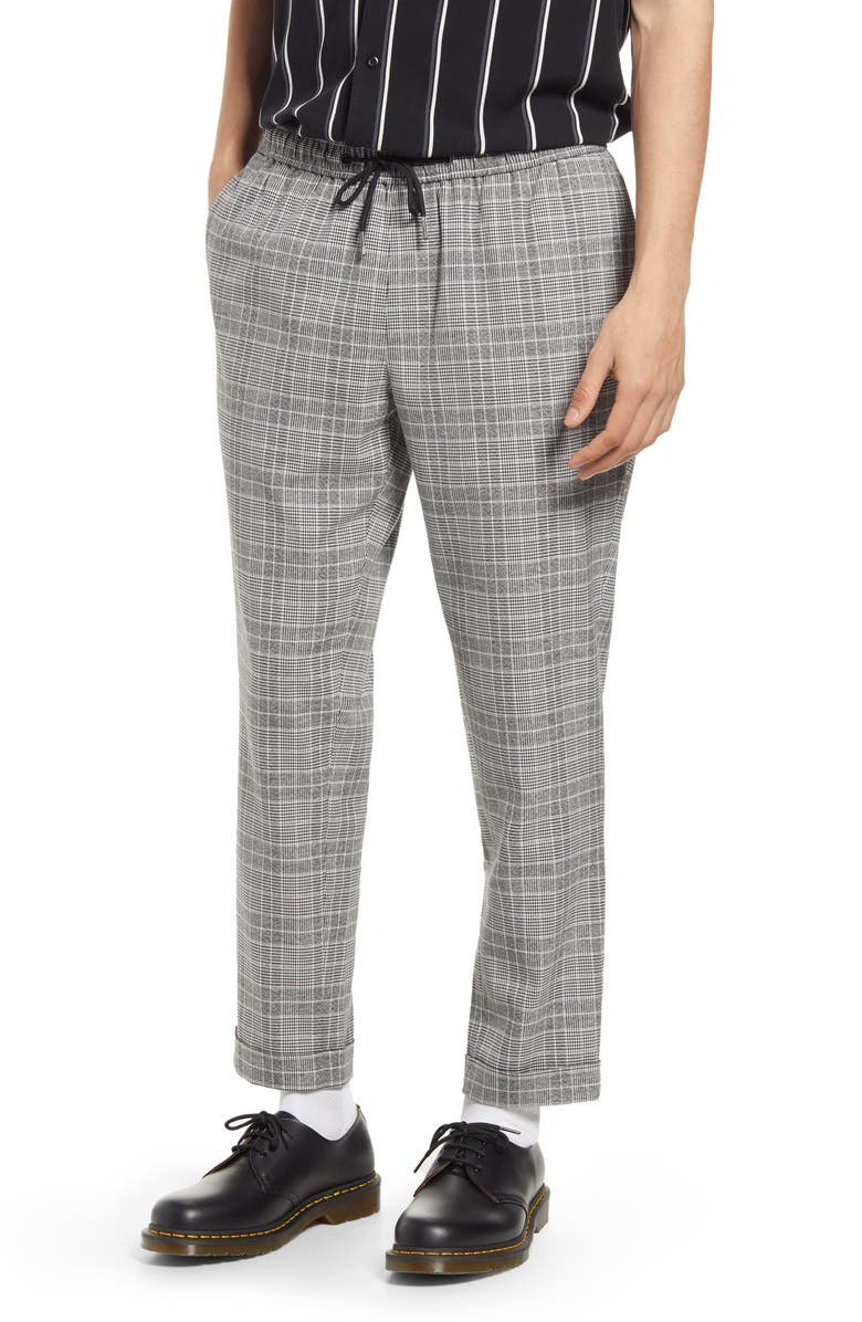 Open Edit Men's E-Waist Plaid Stretch Pants, Main, color,