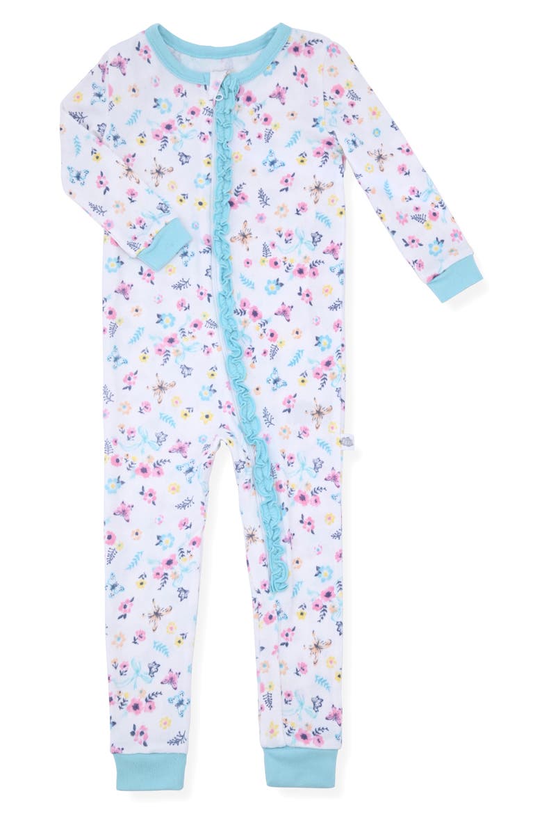 Fitted One-Piece Pajamas & Bear Blanket Toy, Alternate, color, BLUE