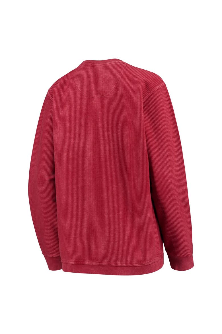 Women's Pressbox Cardinal Iowa State Cyclones Comfy Cord Vintage Wash Basic Arch Pullover Sweatshirt, Alternate, color, Cardinal