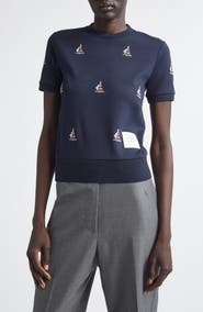 Thom Browne Sailboat Cotton Blouson T-Shirt