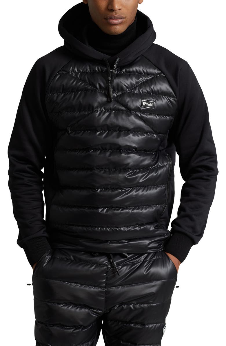 Polo Ralph Lauren Hybrid Down Hooded Jacket, Main, color, Polo Black