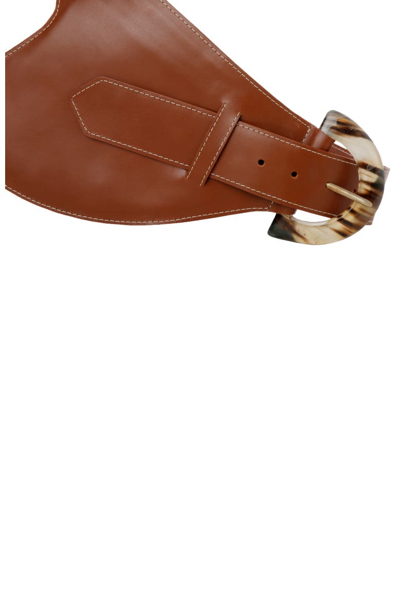 La Jefa Leather Belt, Alternate, color, Marron