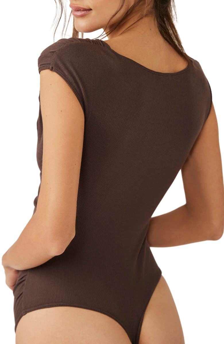 Free People Another Love Cap Sleeve Stretch Cotton Bodysuit, Alternate, color,