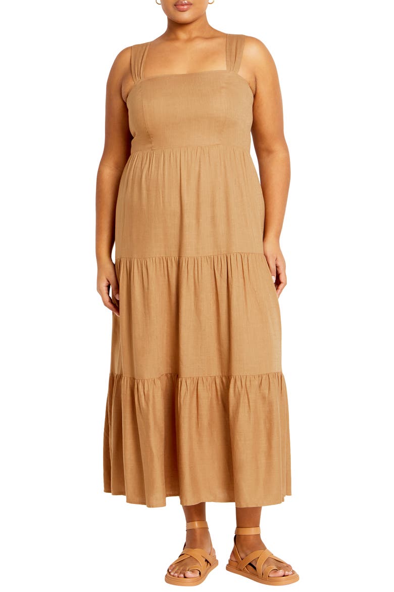 Livvy Maxi Sundress, Main, color, CARAMEL
