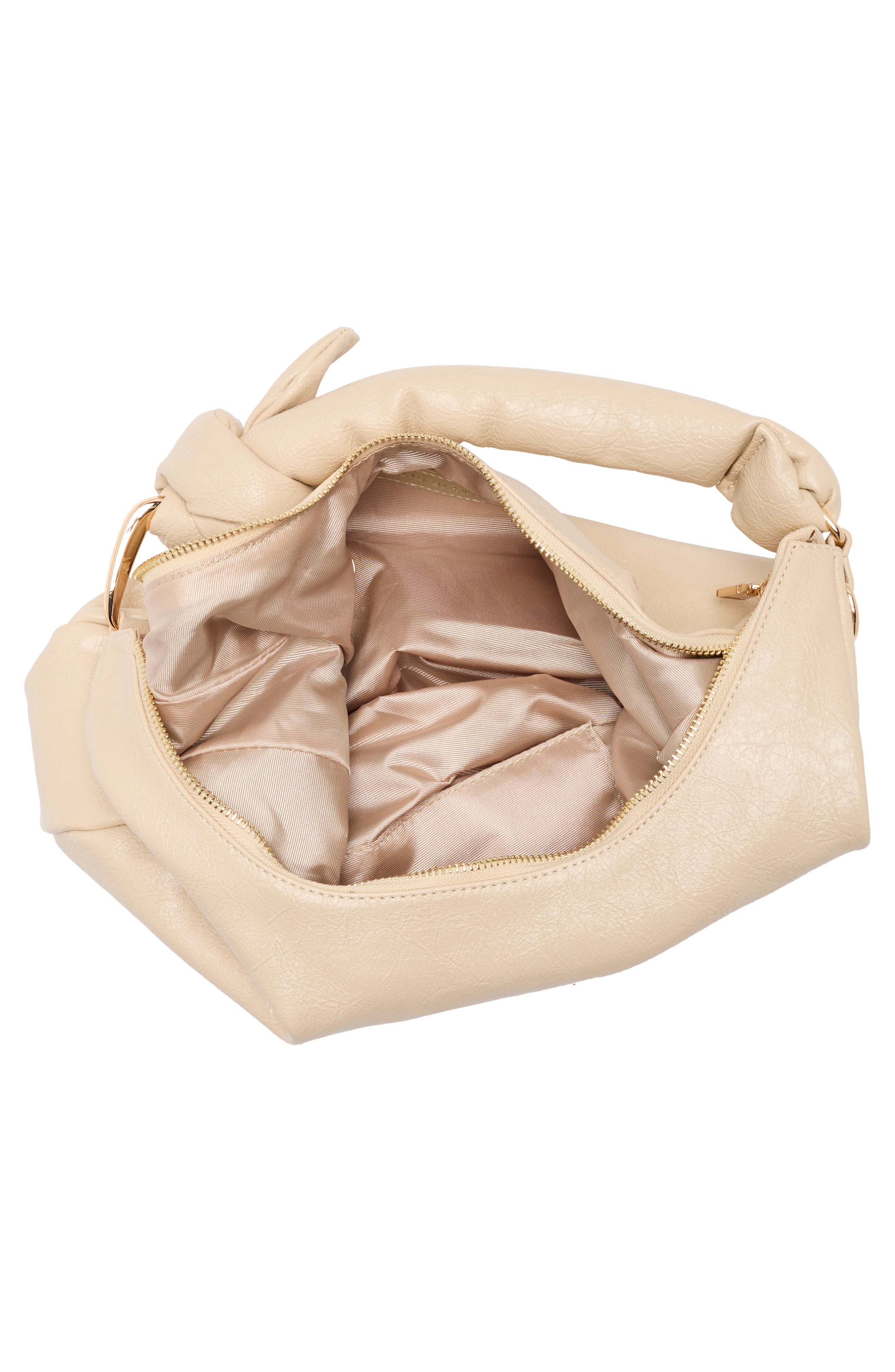 Melie Bianco Lilie Knotted Handle Shoulder Bag, Alternate, color, Beige