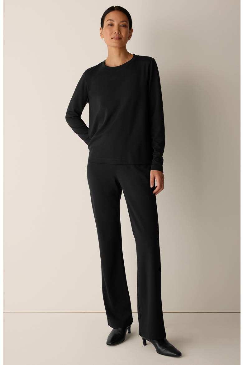Crewneck Relaxed Long Sleeve T-Shirt, Alternate, color, BLACK