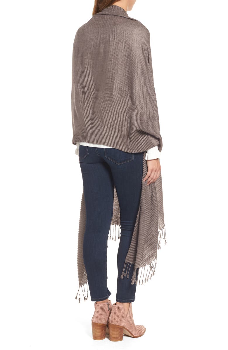 Nordstrom Fringe Textured Wrap, Alternate, color,
