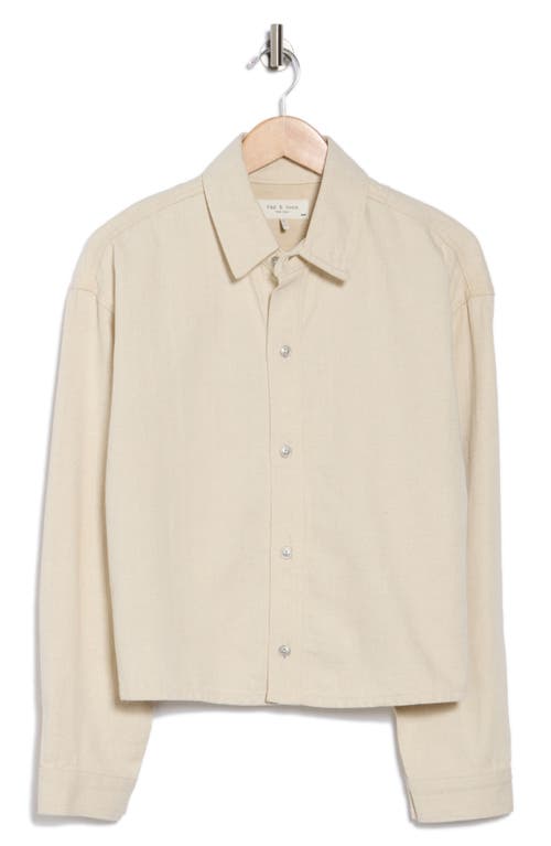 Rag & Bone Charlie Cropped Shirt In Ecru