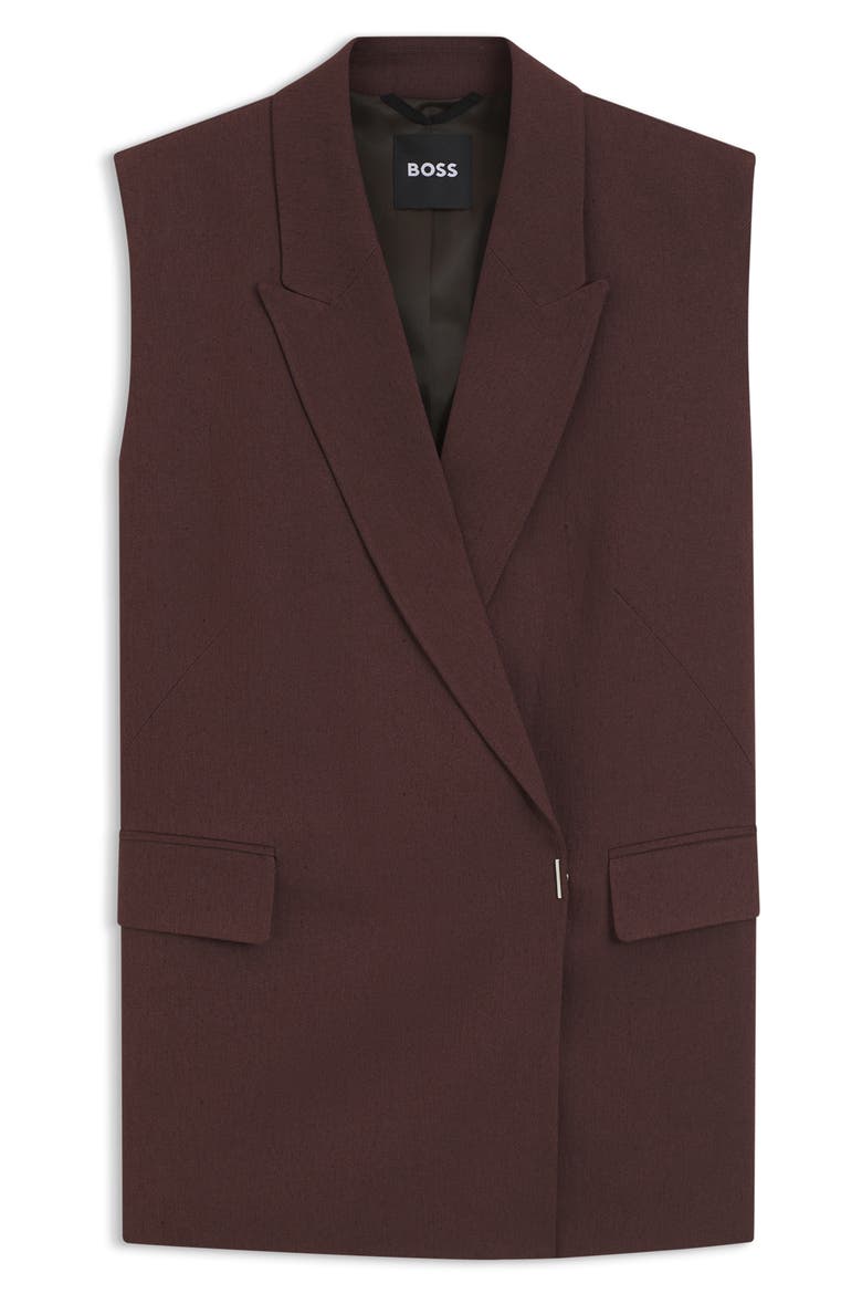 Jankania Linen Blend Vest, Alternate, color, MOCHA