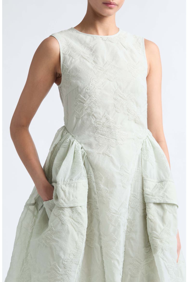 Duana Bow Jacquard Maxi Dress, Alternate, color, PALE GREEN
