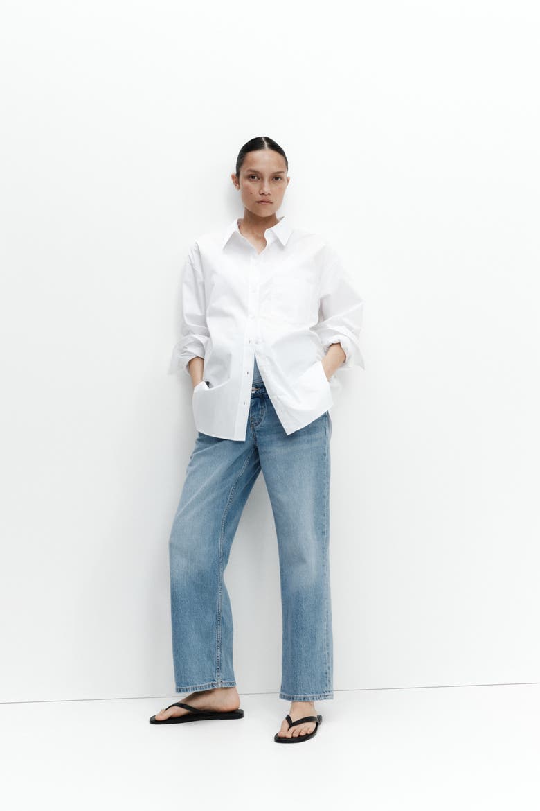 Mama Straight Ankle Jeans, Alternate, color, Light denim blue