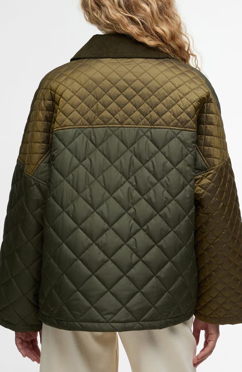 Barbour Danby Patchwork Quilted Jacket In Green