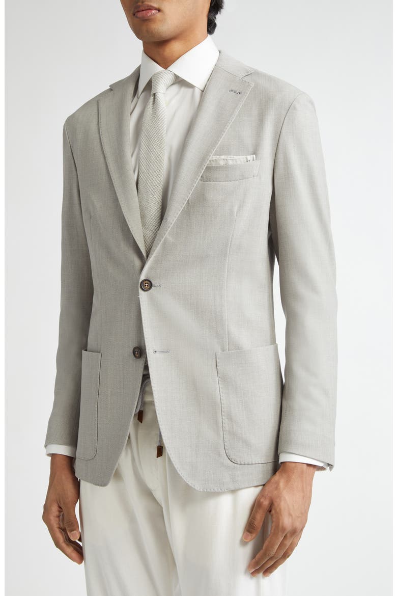 Single Breasted Stretch Wool Sport Coat, Alternate, color, 13 LIGHT MELANGE GREY