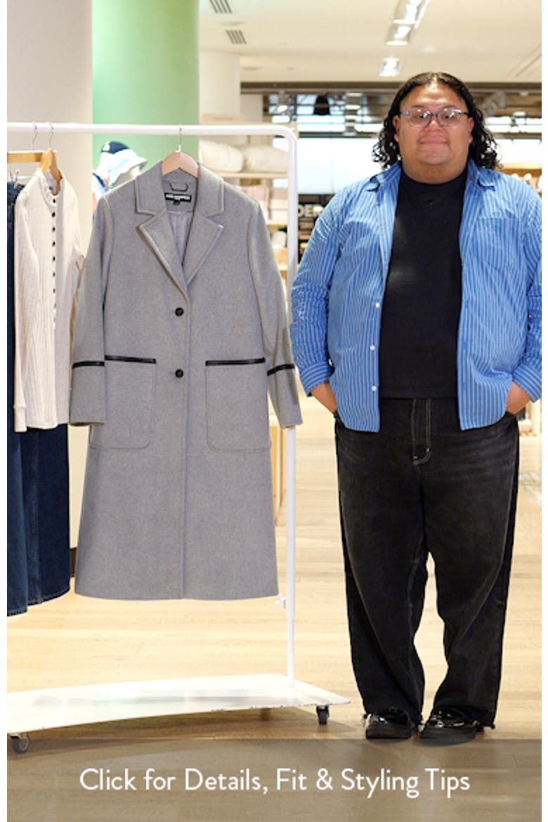Single Breasted Coat with Faux Leather Trim video