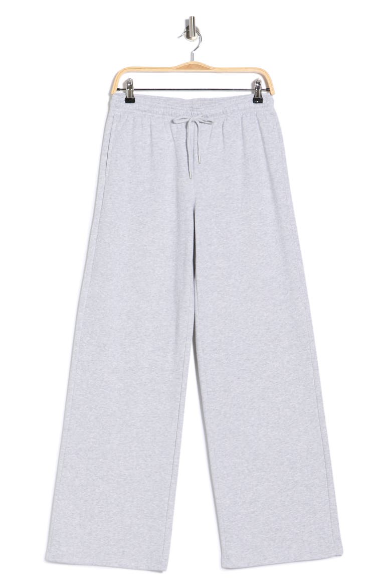 Fleece Wide Leg Pants, Alternate, color, GREY SOFT HEATHER