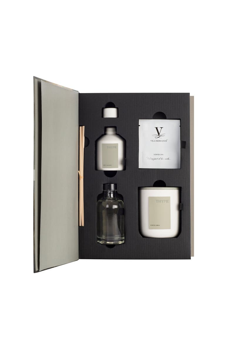 Vila Hermanos Vila Organic Gift Set Candle, Alternate, color, Scent Cards Green Thyme