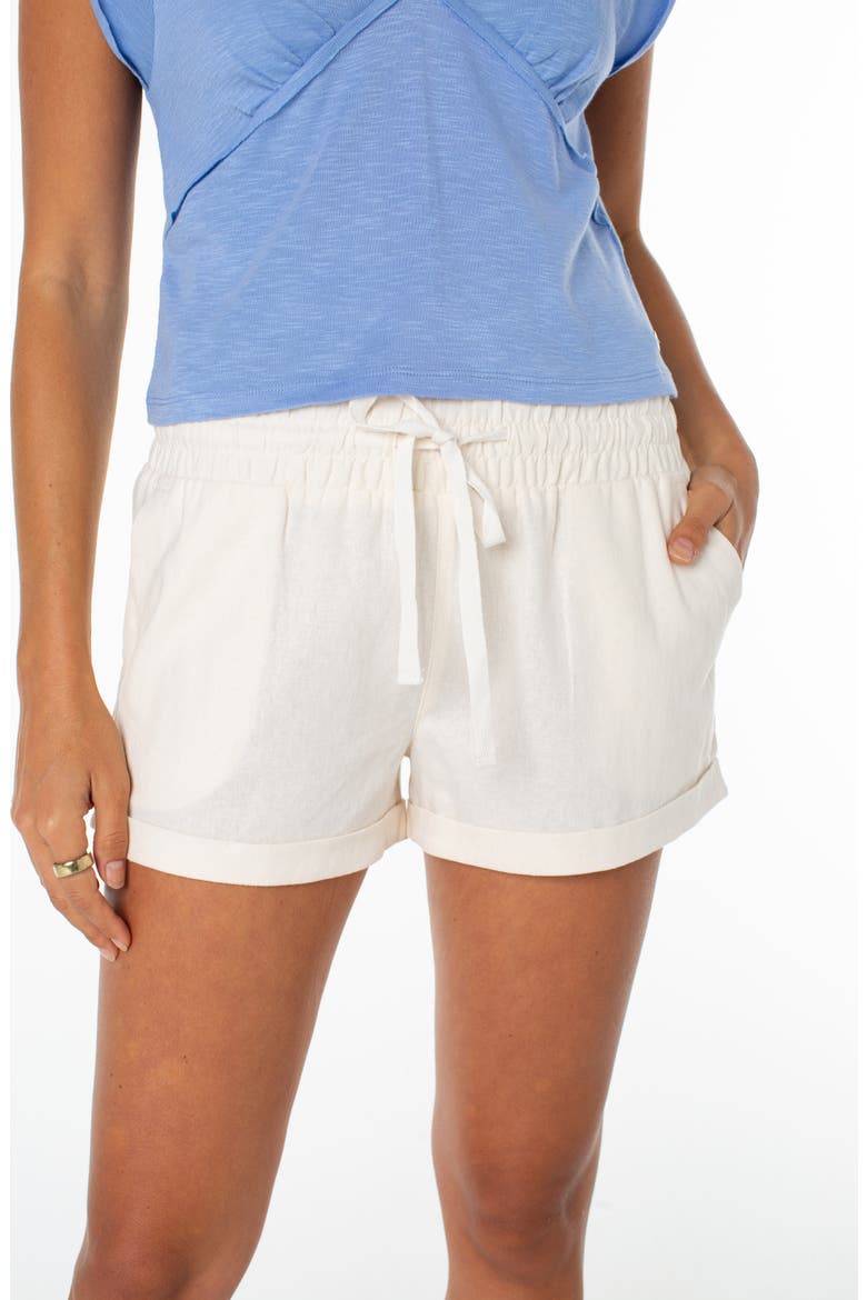 Laguna Linen Blend Drawstring Shorts, Alternate, color, DEW