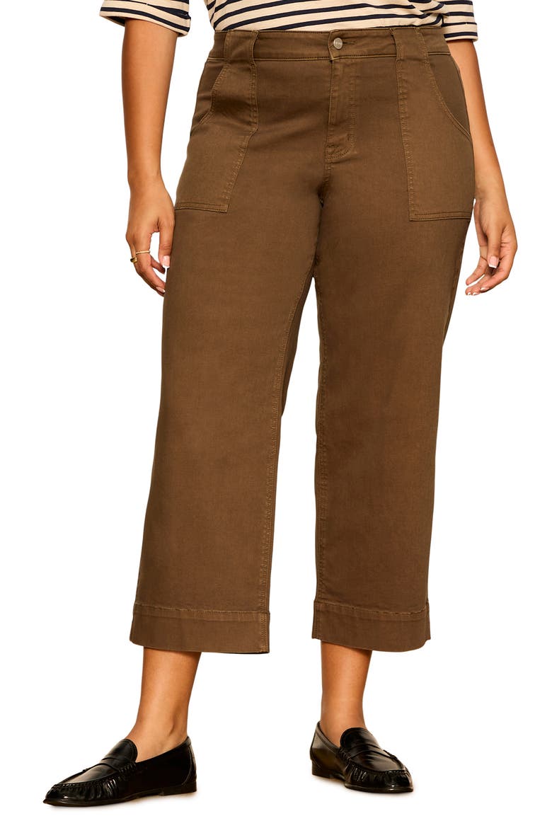 Insider Crop High Waist Cropped Straight Leg Jeans, Main, color, FORAGE GREEN
