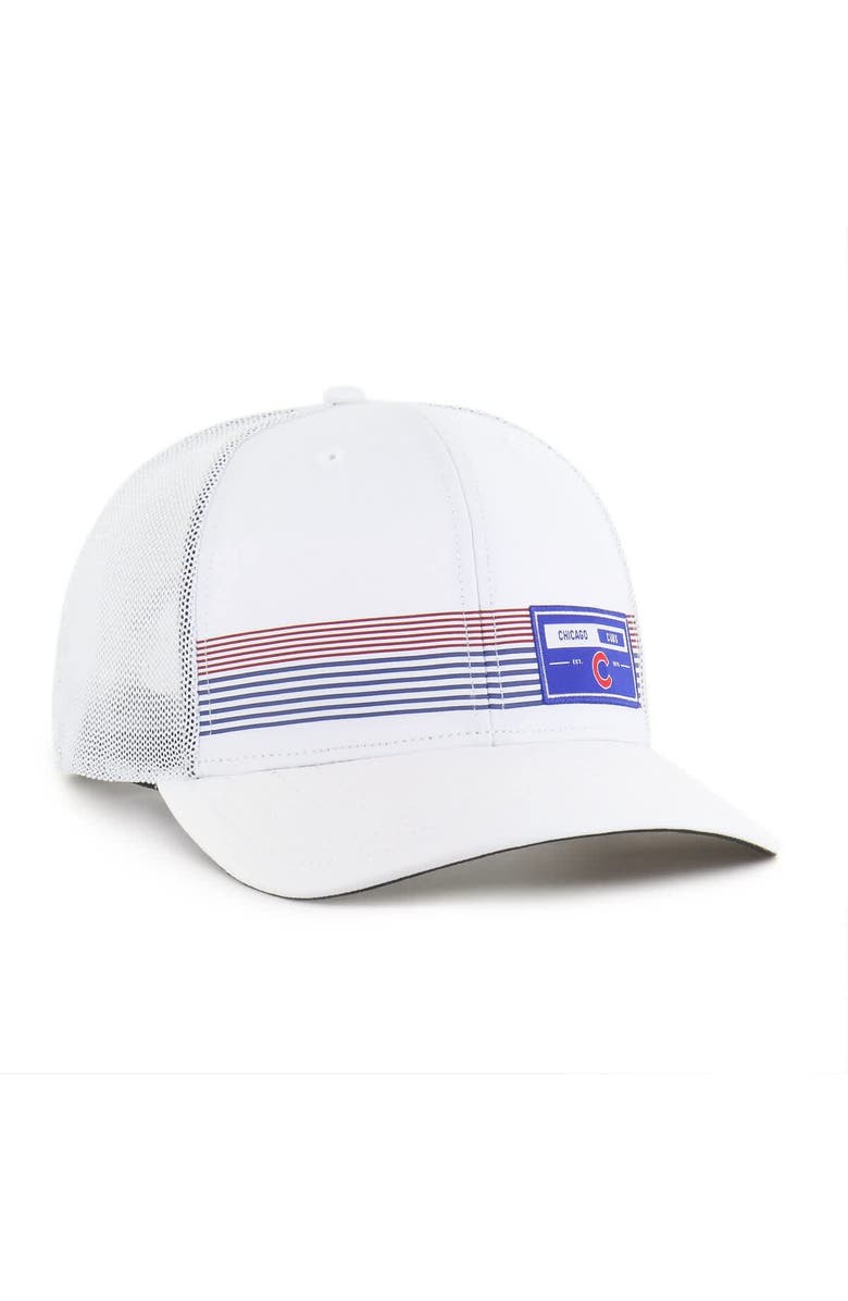 '47 Men's '47  White Chicago Cubs Rangefinder brrr Trucker Adjustable Hat, Alternate, color, White