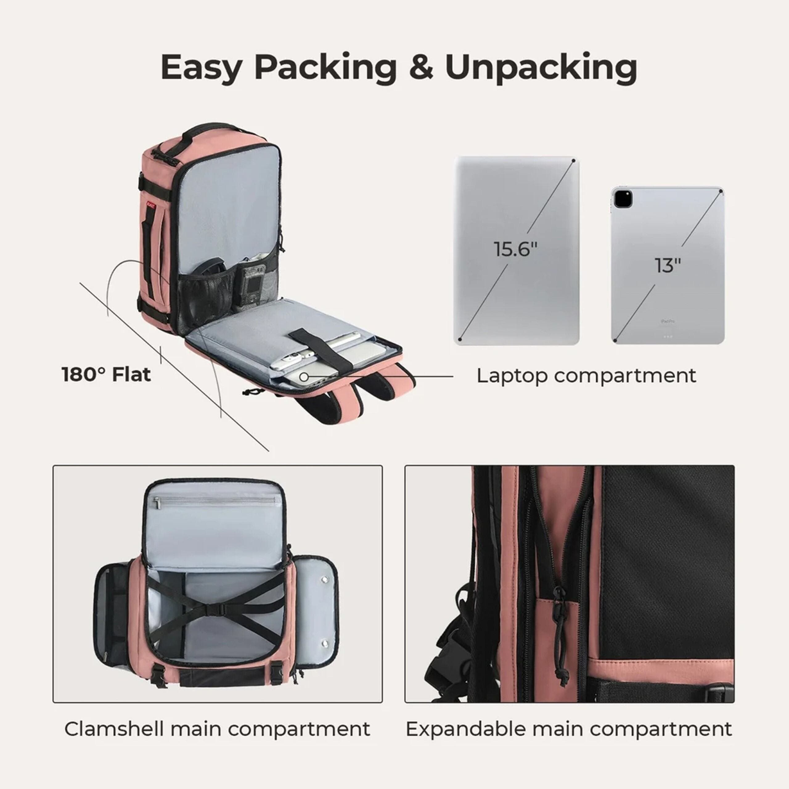 Blast Mesh Carry On Expandable Travel Backpack - 28L-38L Extended, Alternate, color, Rose