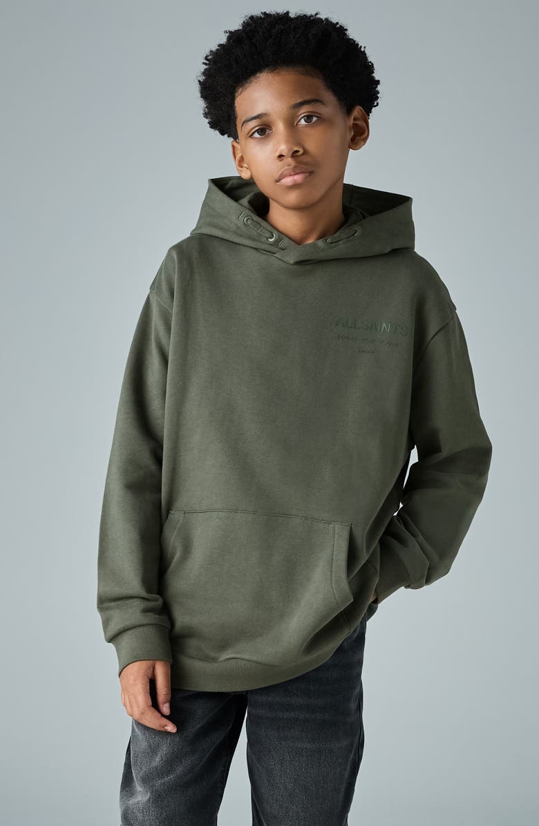 smALLSAINTS by ALLSAINTS Kids' Underground Hoodie, Main, color, Green
