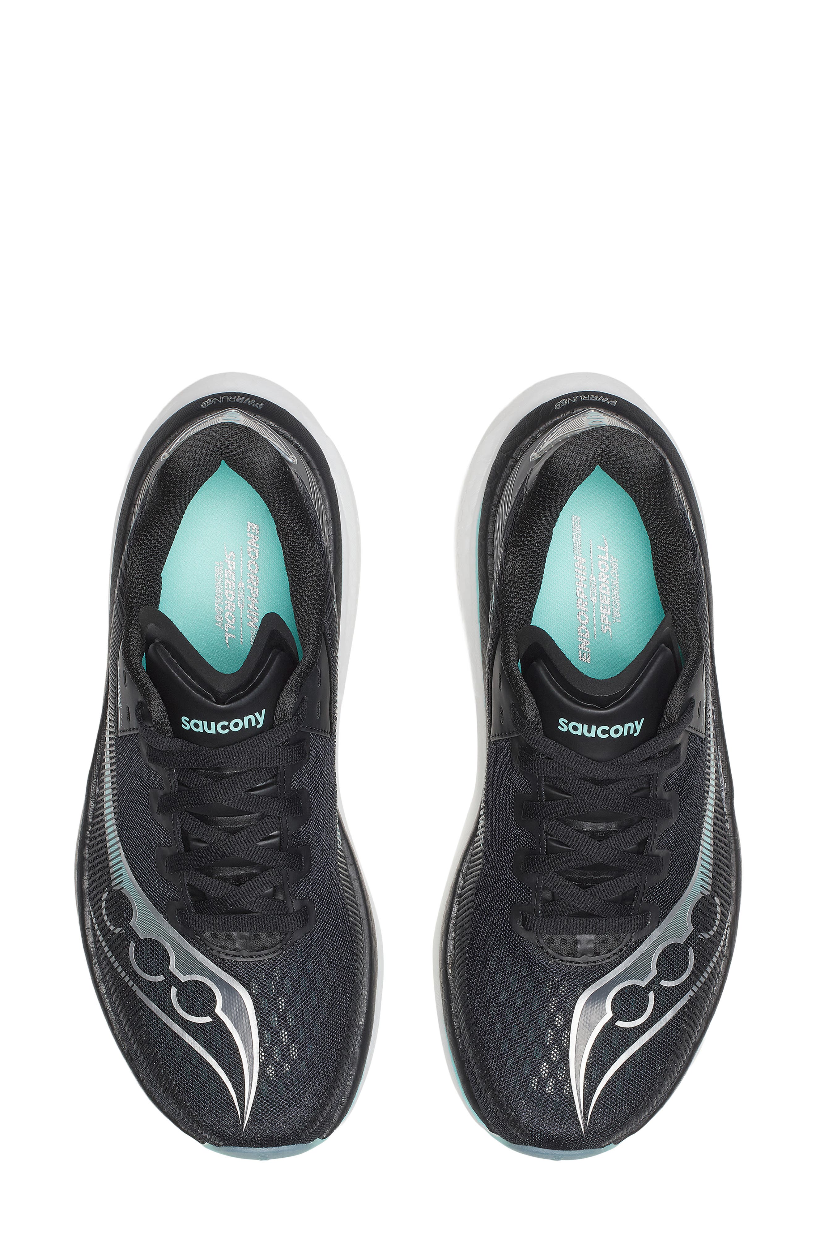 Saucony Endorphin Azura Running Shoe, Alternate, color, Black/ Aqua