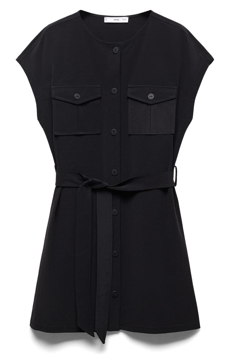 MANGO Cap Sleeve Belted Minidress, Alternate, color, 