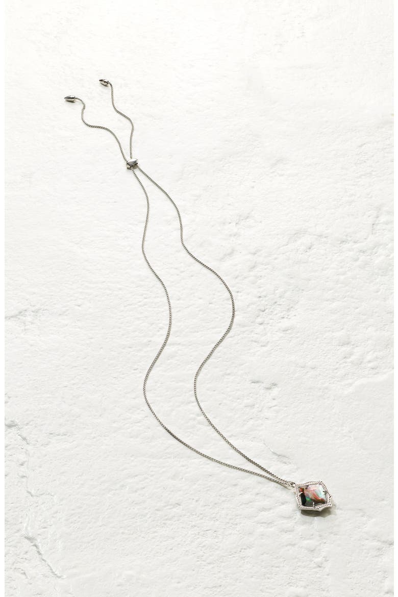 Kacey Pendant Necklace, Alternate, color, BLACK MOP/ SILVER