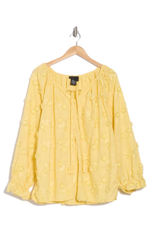 FORGOTTEN GRACE FORGOTTEN GRACE FLORAL EMBROIDERED LONG SLEEVE BUTTON-UP TOP