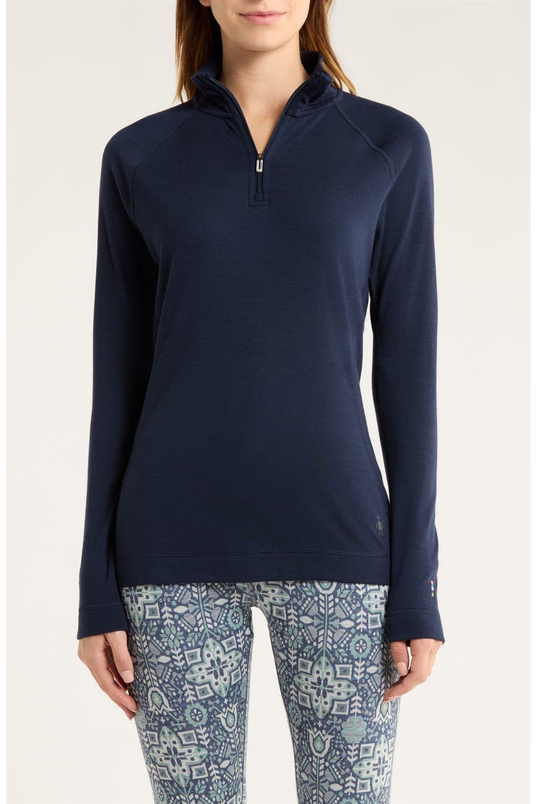 Classic Thermal Merino Base Layer Quarter Zip, Main, color, DEEP NAVY