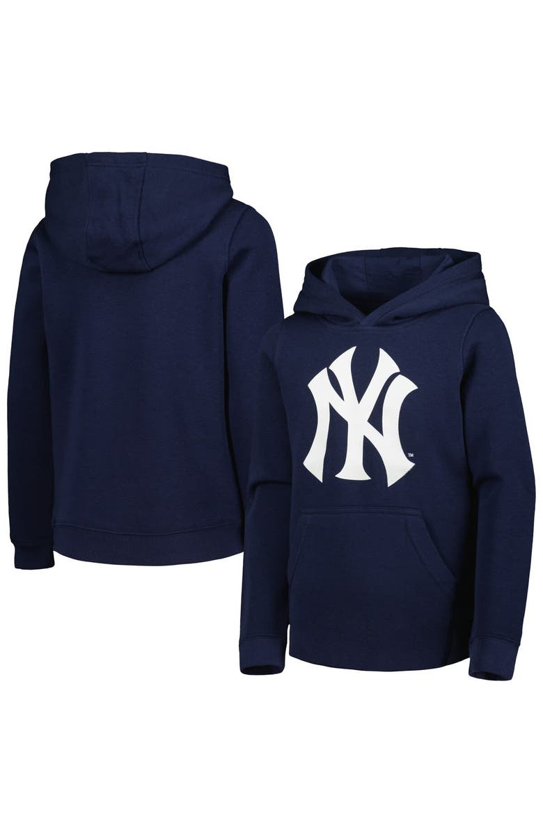 Outerstuff Youth Navy New York Yankees Team Primary Logo Pullover Hoodie, Main, color,