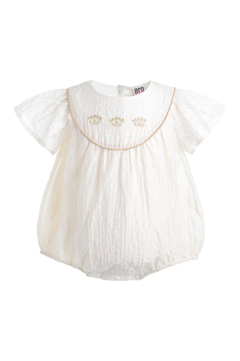 Crown Romper, Main, color, White
