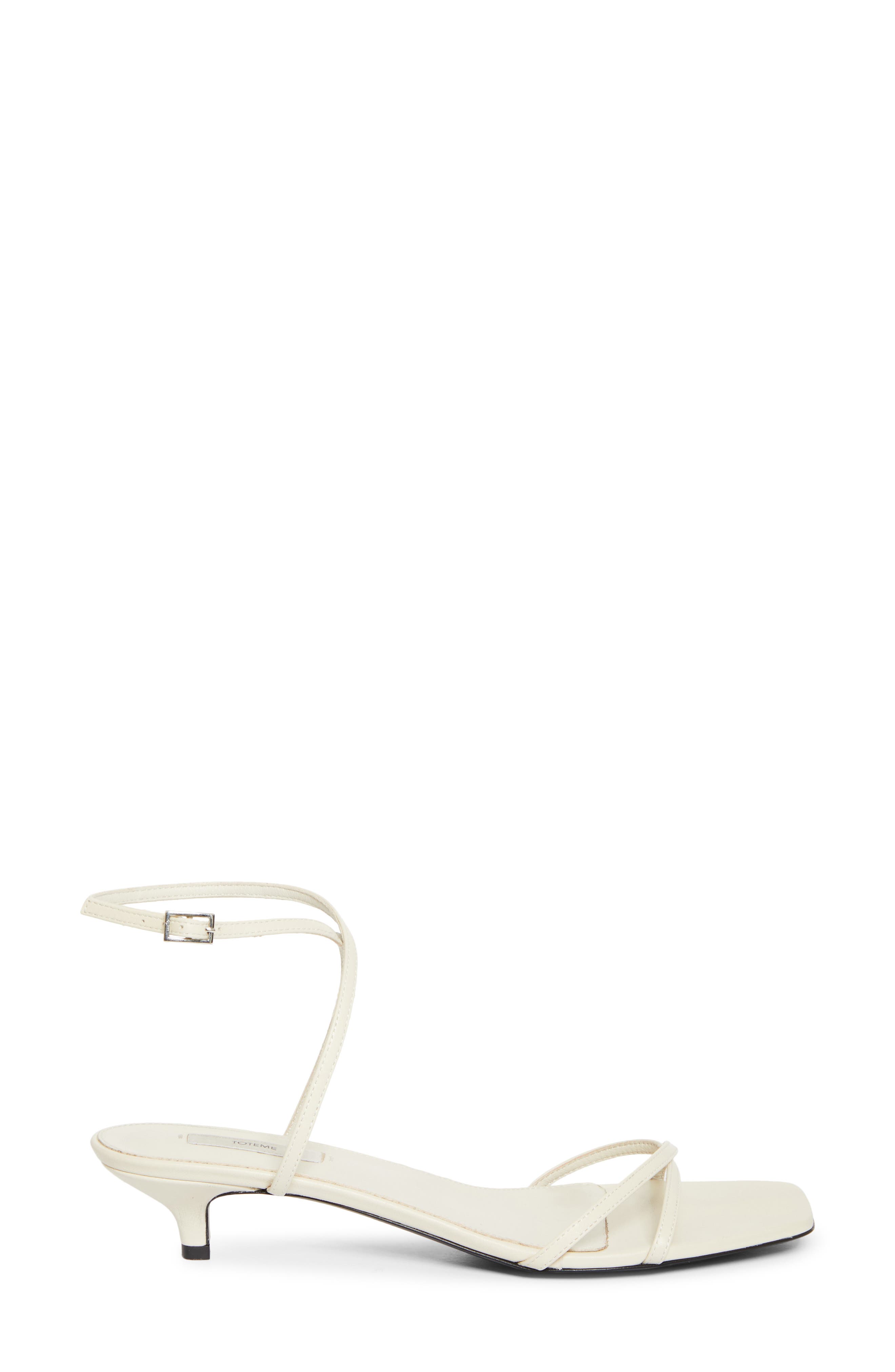 TOTEME Crossover Kitten Heel Sandal, Alternate, color, Off-White