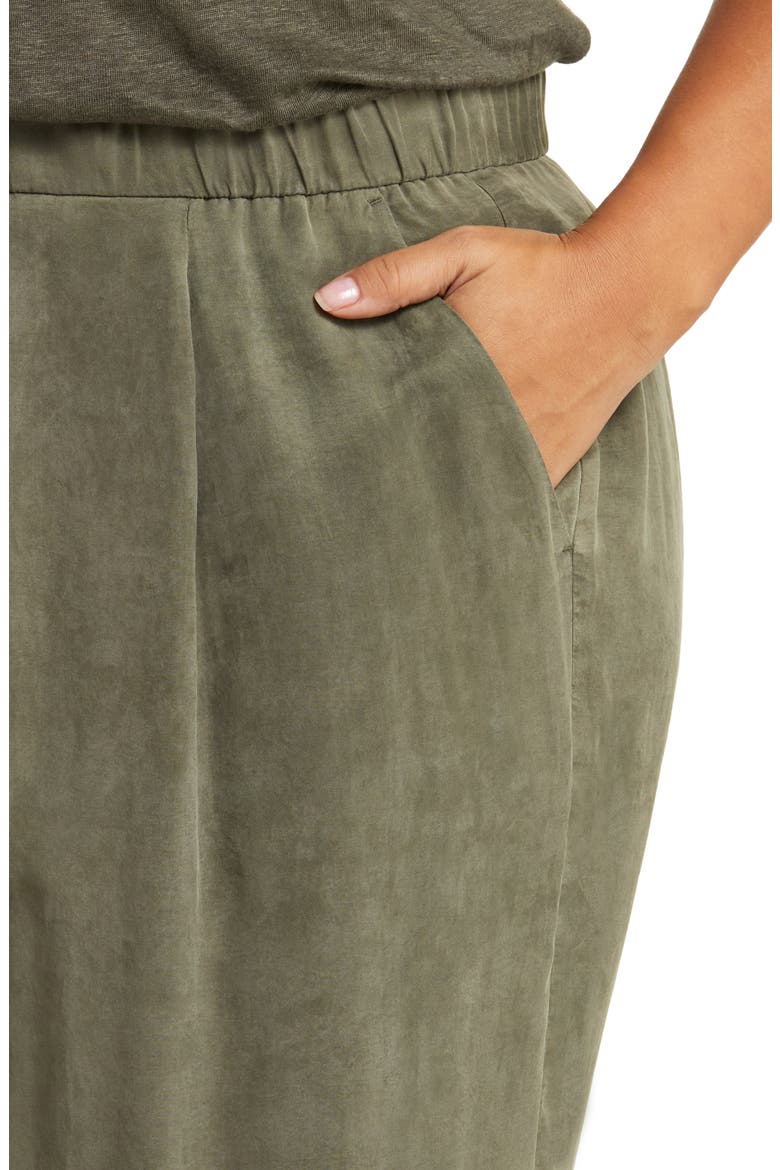 Pleated High Waist Pants, Alternate, color, GROVE