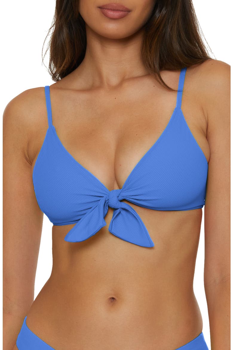 Buckle Reversible Bikini Top, Main, color, CORNFLOWER