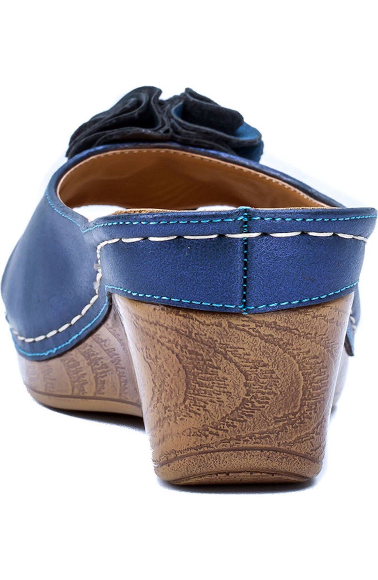 GOOD CHOICE NEW YORK Sydney Floral Platform Wedge Sandal, Alternate, color, Navy