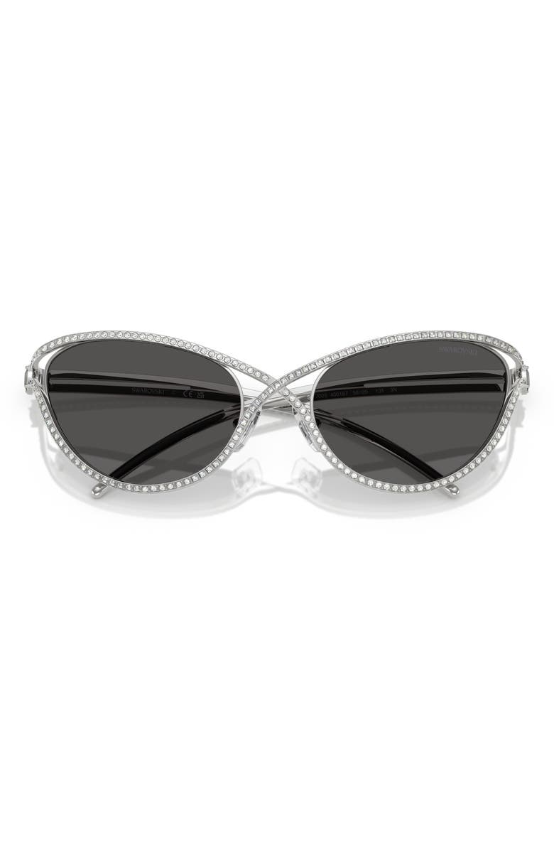 Swarovski 58mm Cat Eye Sunglasses, Alternate, color, Silver