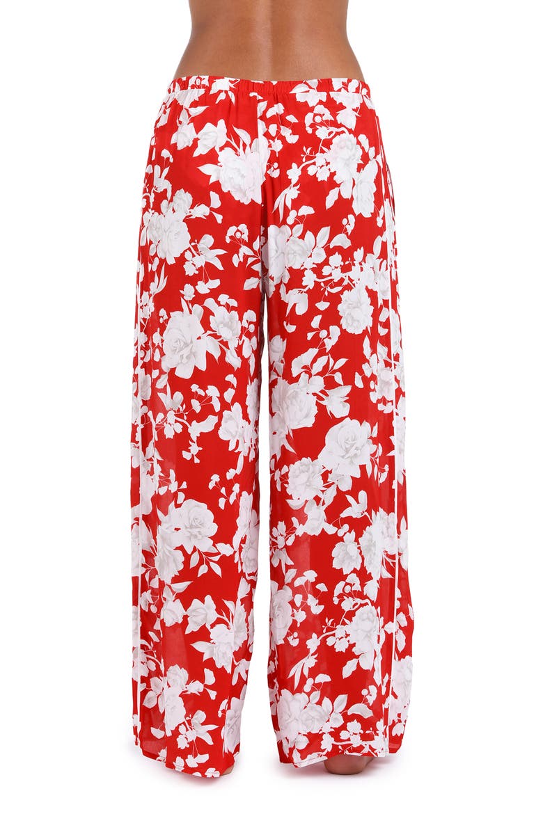 Geraldine Ikebana Cover-Up Pants, Alternate, color, ROUGE