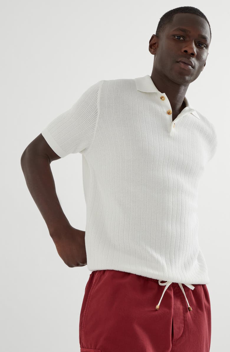 Brunello Cucinelli Wide rib polo, Alternate, color,
