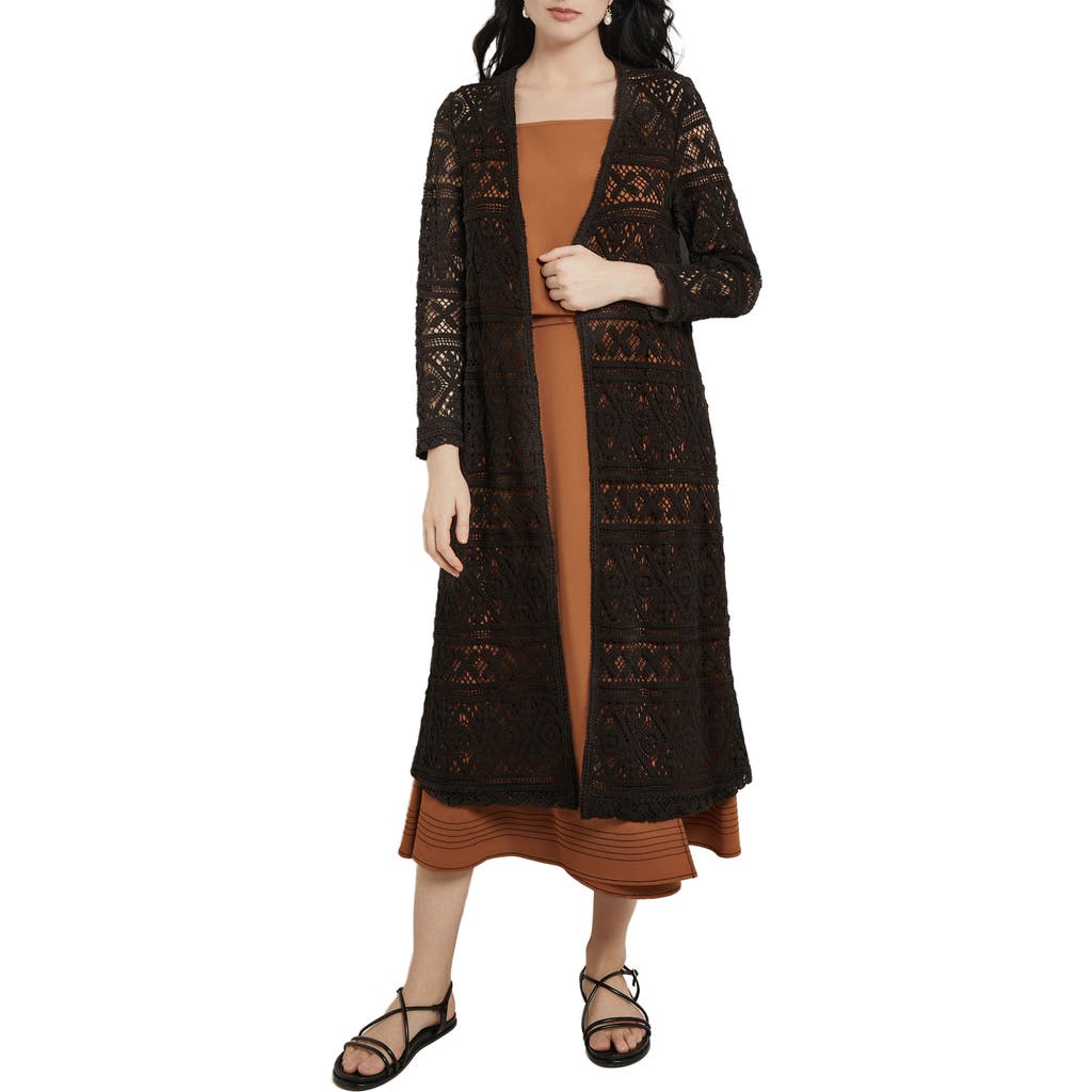 Misook Open-front Crochet Heritage Duster