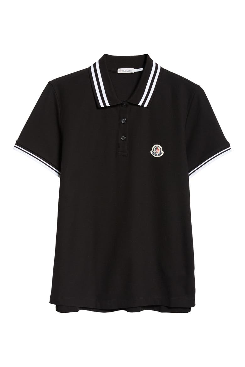Logo Patch Cotton Piqué Knit Polo, Alternate, color, BLACK