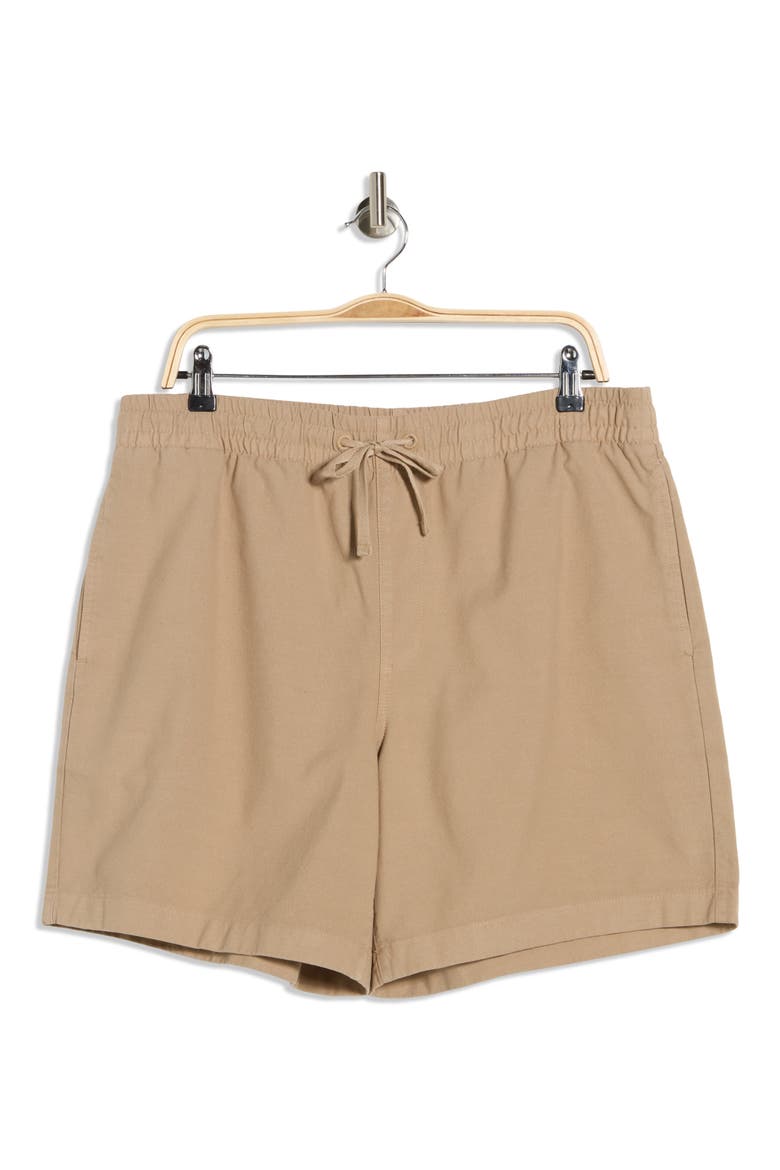 Drawstring Cotton Shorts, Alternate, color, WEATHERED TEAK