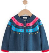 NEXT Kids' Heart Embroidered Cardigan