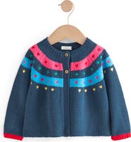 NEXT Kids' Heart Embroidered Cardigan