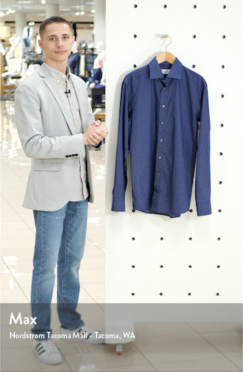 Slim Fit Microdot Print Dress Shirt, sales video thumbnail