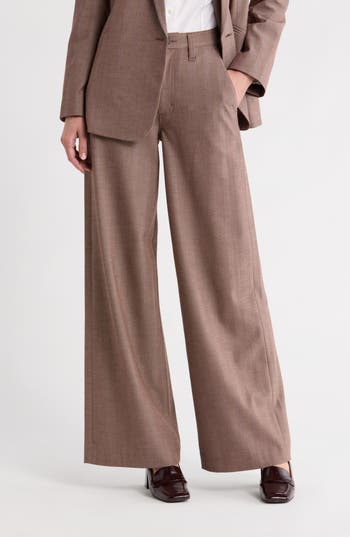 Rag & Bone Serena High Waist Wide Leg Pants In Brown
