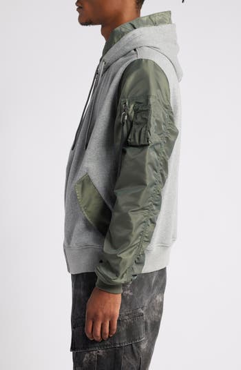 Alpha Industries MA-1 Contrast Sleeve Zip Front Hoodie Alpha Industries MA-1 Contrast Sleeve Zip Front Hoodie